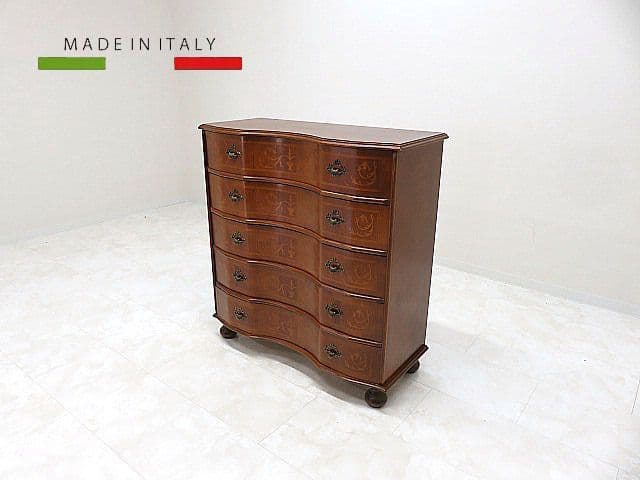 n*h様 美品 イタリア製 象嵌クラシック5ドロアーチェスト　サイドチェスト/ロ