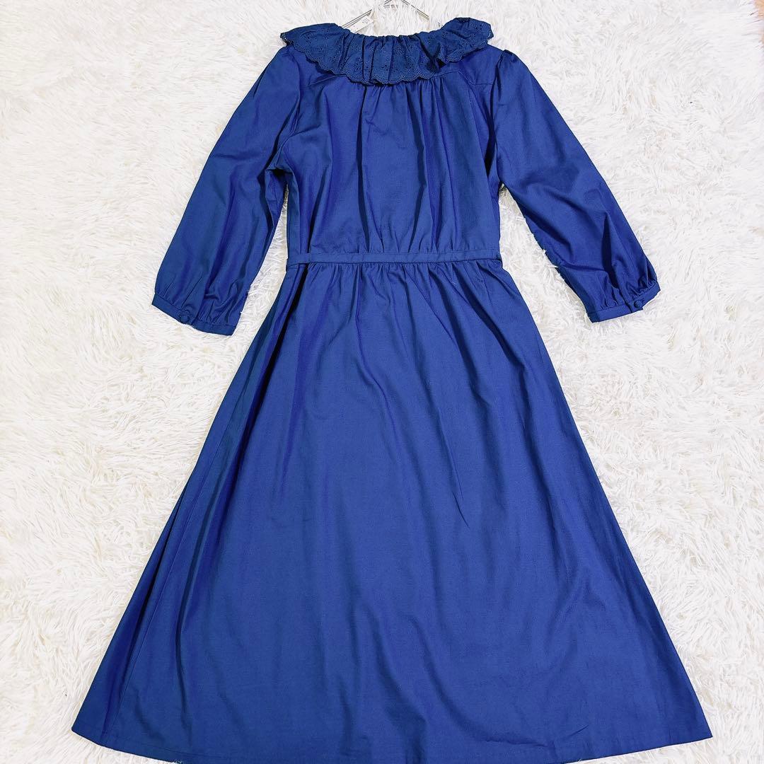 【新品タグ付】フランシュリッペ シェリーラファム　ロングワンピース 濃紺 M