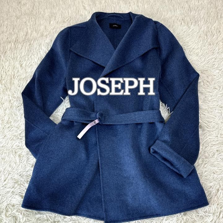 JOSEPH ジョセフ カシミヤ リバージャケット 女優襟 ベルト付き 軽い