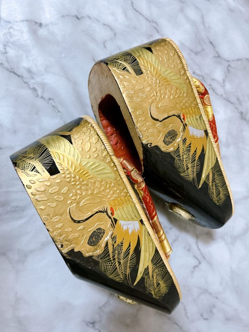 ぽっくり下駄　7歳用　20㎝　おこぼ　鶴