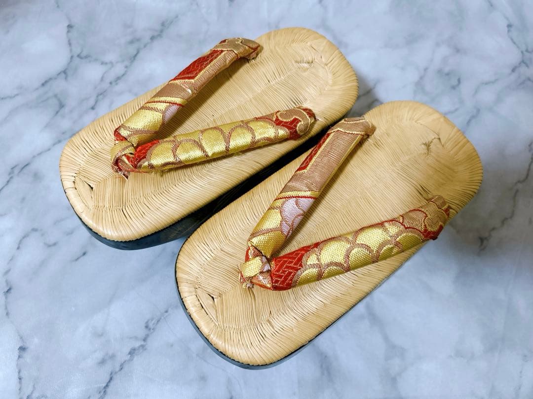 ぽっくり下駄　7歳用　20㎝　おこぼ　鶴