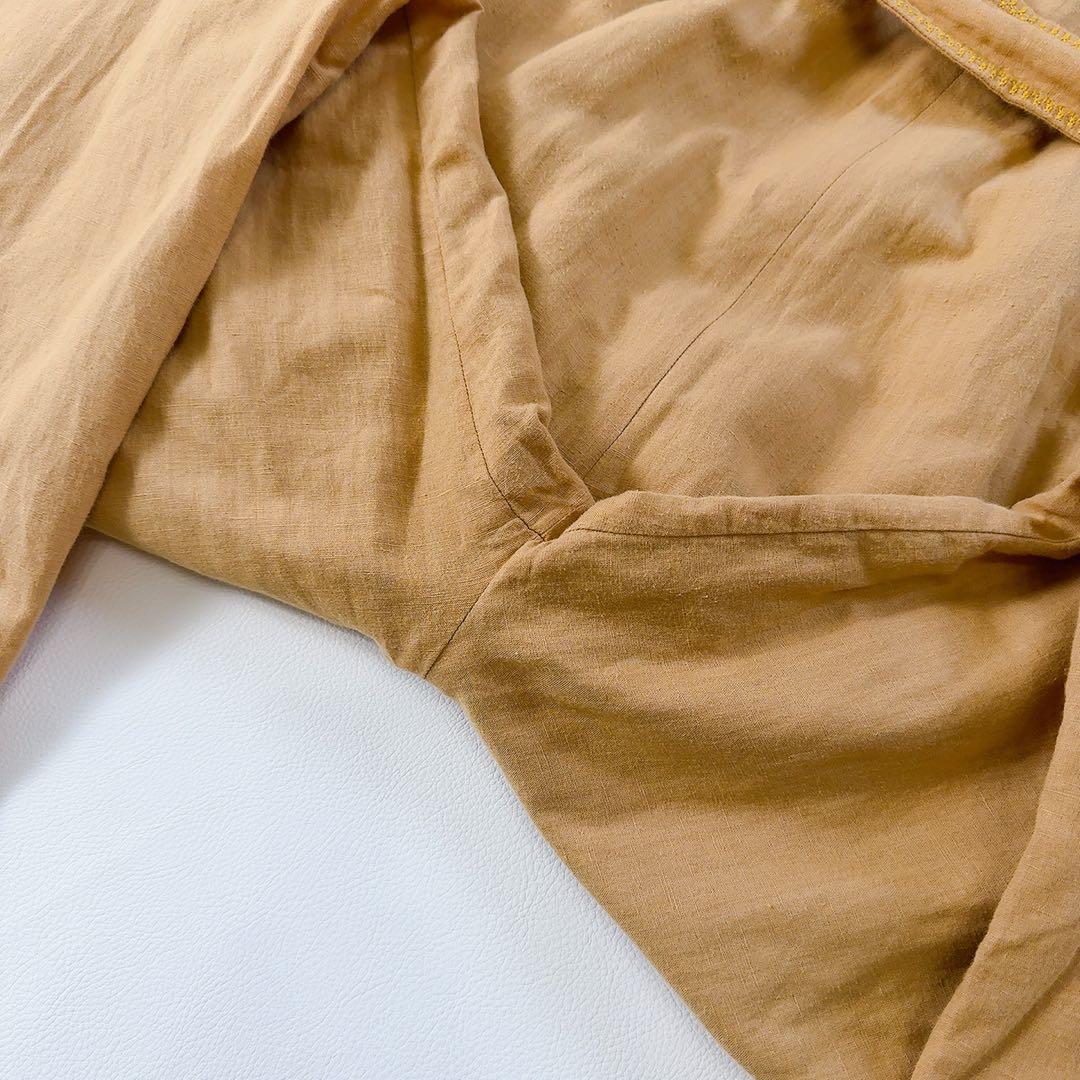 希少ꕥサラマリカ コットンリネン ビッグフラワー エンブ オールインワン