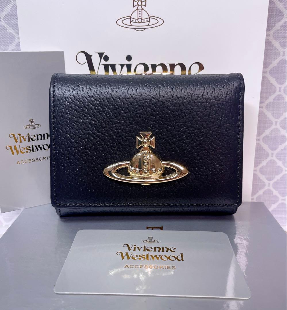 【最新☆新品】ヴィヴィアン・ウエストウッド　三つ折り財布 ブラック