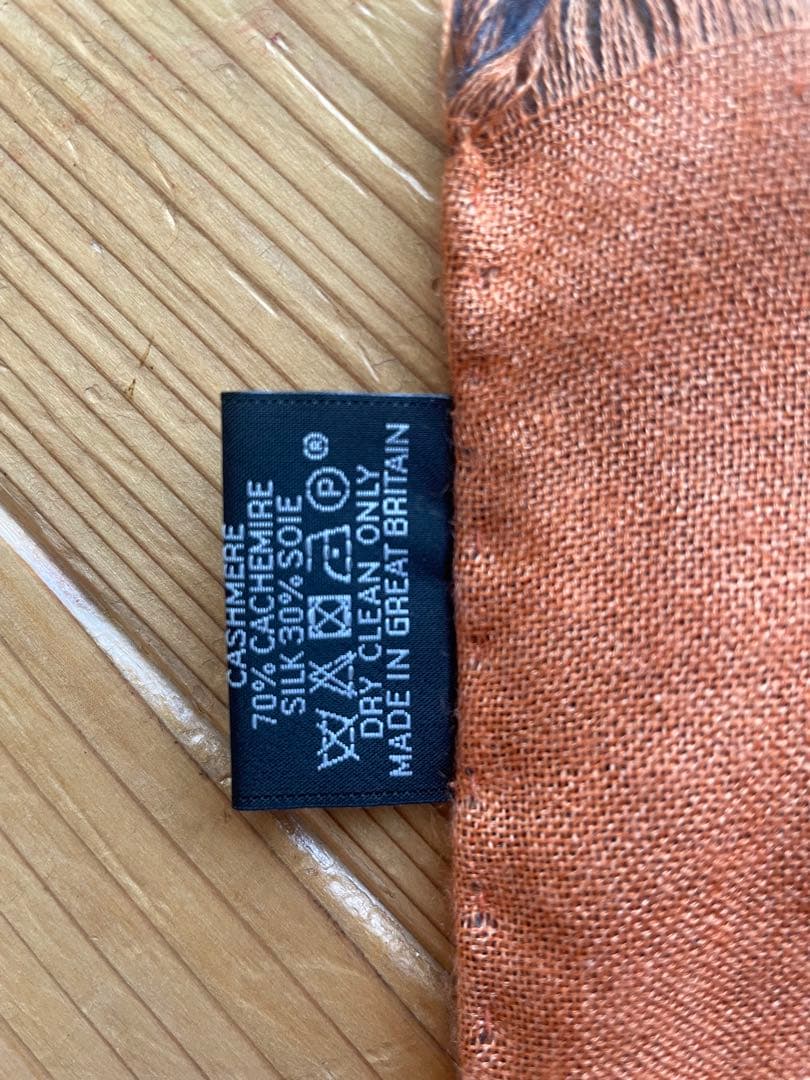 エルメス　マフラー　オレンジ　ブラウン