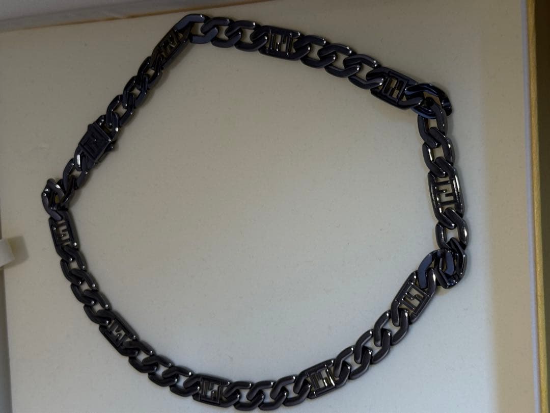 FENDI フェンディ FFチェーンネックレス チョーカー ブラッククローム