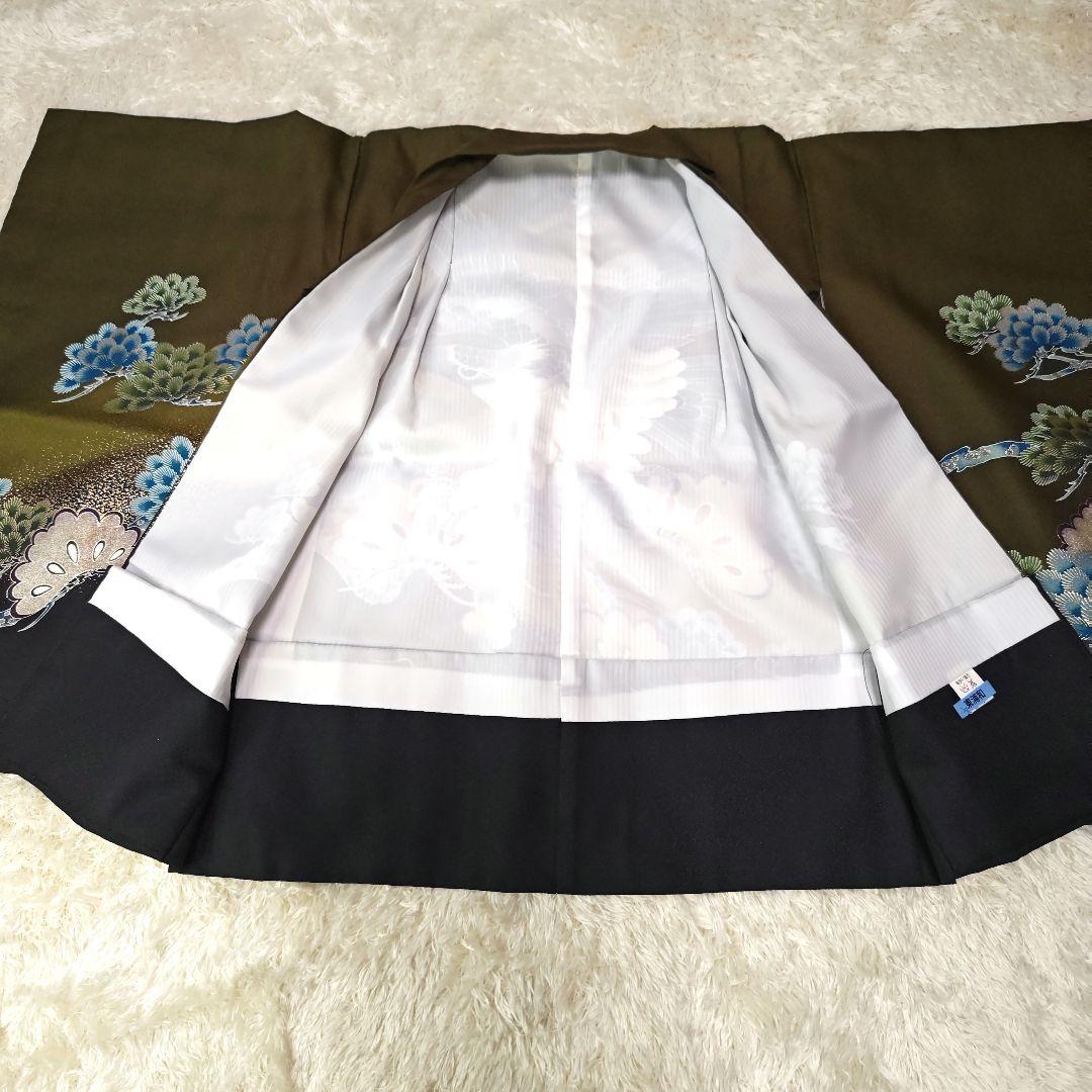 七五三 男の子 5歳 6点セット 着物 袴 紋付羽織 鷹 黒 草履 日本製