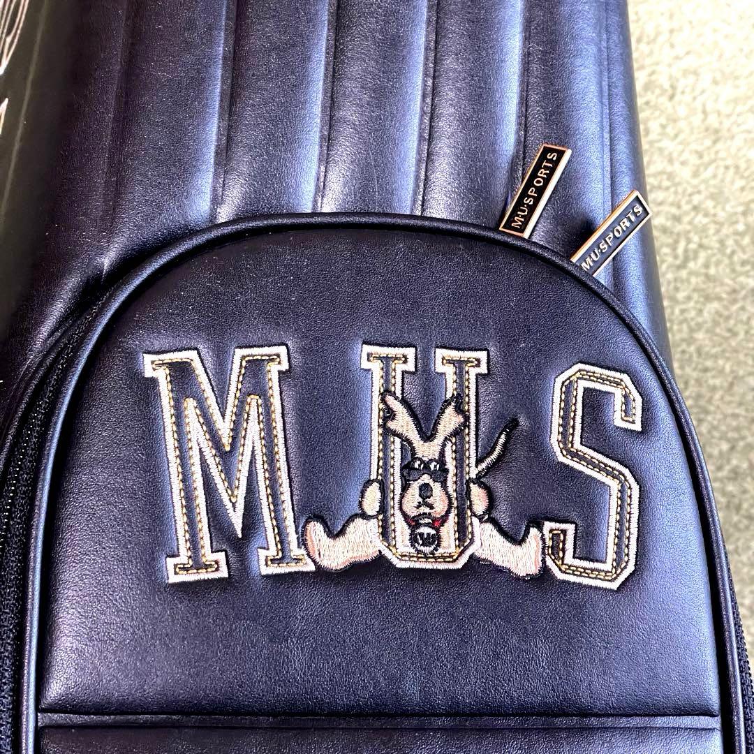 【美品 】M.U SPORTS レディースキャディバッグ レザー&ゴールドパーツ