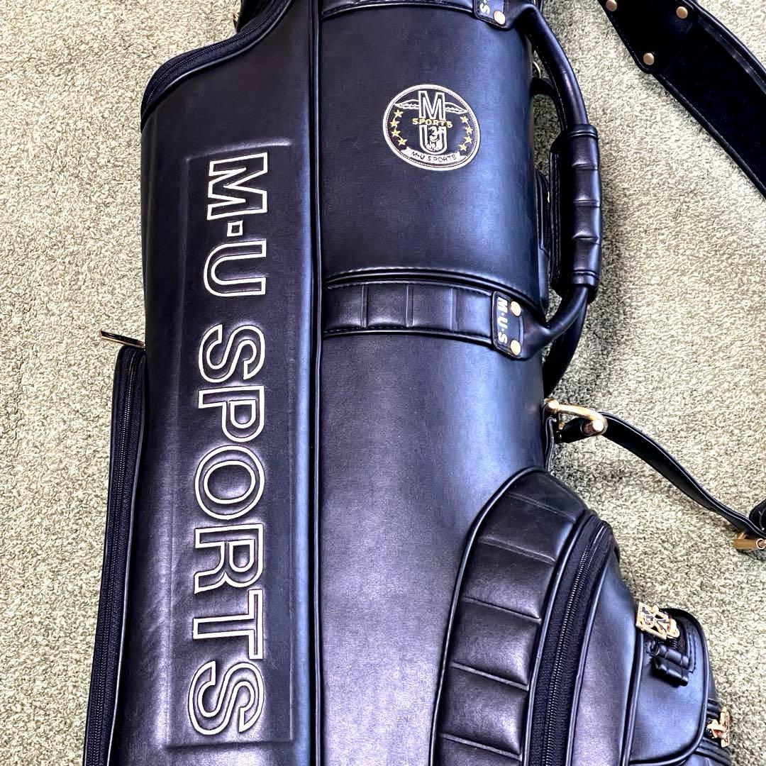 【美品 】M.U SPORTS レディースキャディバッグ レザー&ゴールドパーツ
