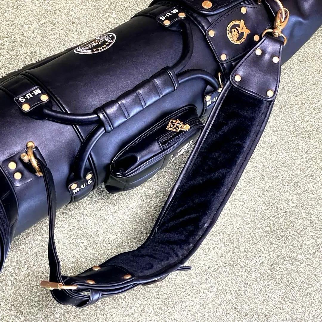 【美品 】M.U SPORTS レディースキャディバッグ レザー&ゴールドパーツ