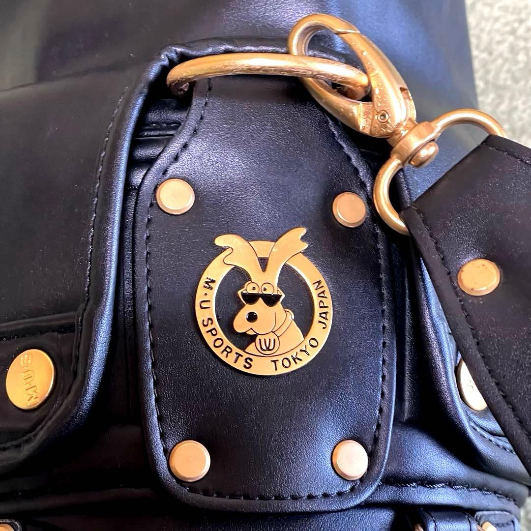 【美品 】M.U SPORTS レディースキャディバッグ レザー&ゴールドパーツ