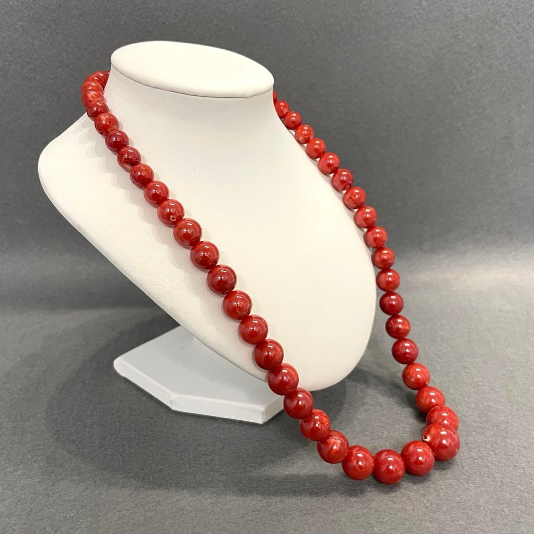 【F】本珊瑚 赤珊瑚 ネックレス レディース