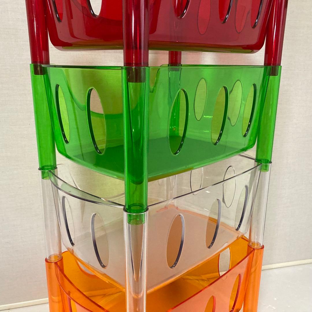 イタリア製 グッチーニ ワゴン ラック バスケット キャスター付き 収納 4段