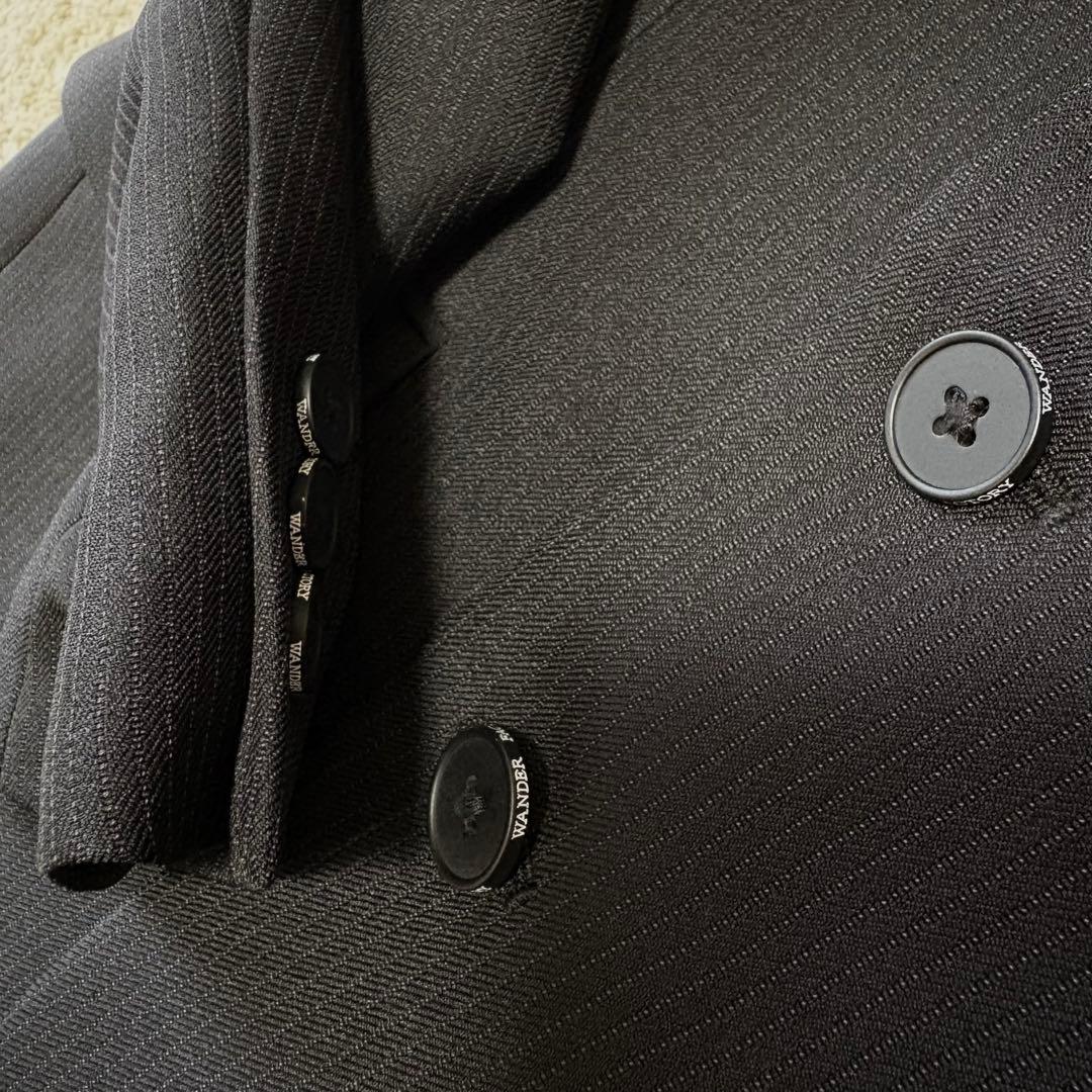 ワンダーファクトリー フォーマルスーツ 150 黒 ストライプ卒業式 入学式