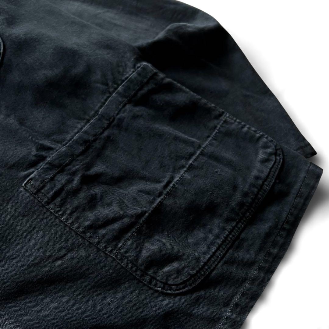 70sユーロワークカバーオール/ヘリンボーンブラック