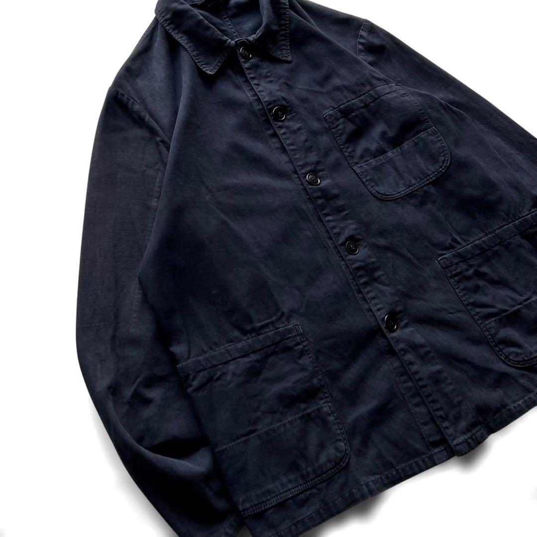 70sユーロワークカバーオール/ヘリンボーンブラック