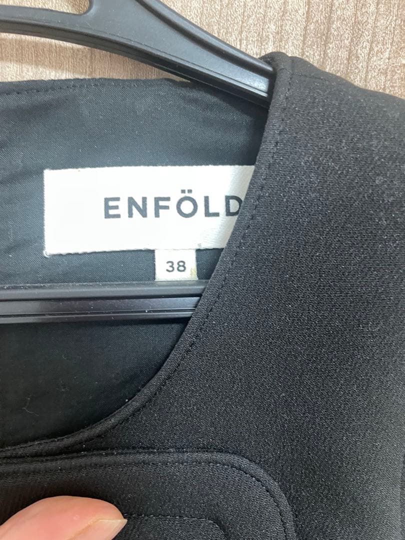 ENFOLD アシンメトリーブラックベスト 38