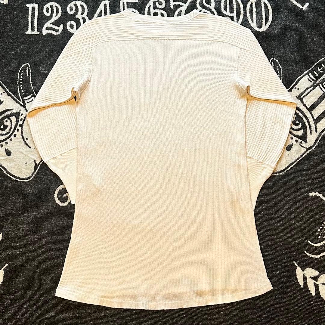 50s スウェーデン軍 ビンテージ ユーロ サーマル 長袖 白Tシャツ