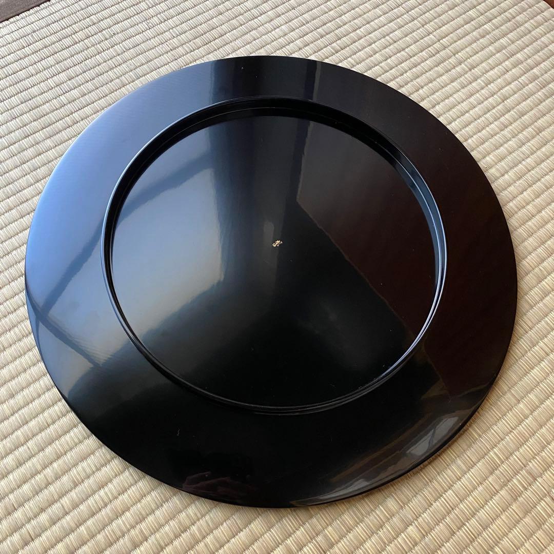 輪島塗 慶塚【溜塗 盛器】 菓子器　丸盆　40cm　天然木　漆塗　茶道具