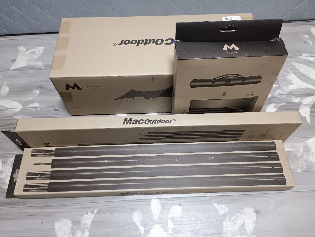 【新品未使用】MAC ONEヘキサタープL ブラック　 ポール ポールケース