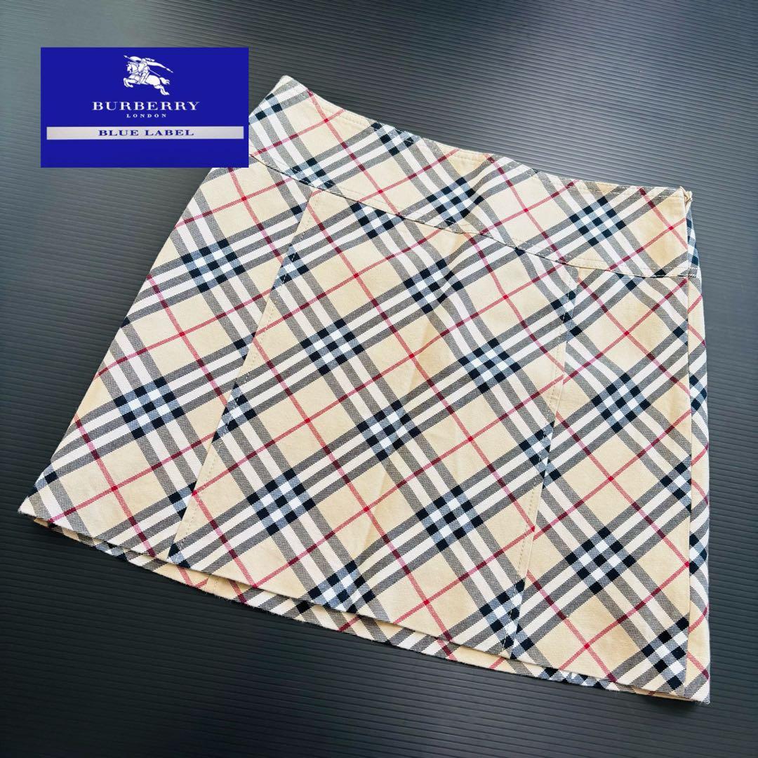 バーバリーブルーレーベル　ノバチェック　ミニスカート