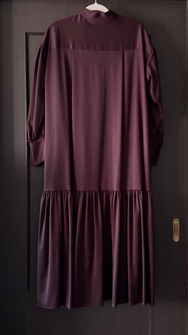 1er プルミエ アロンディスモン ウールサテンシャツワンピース 36