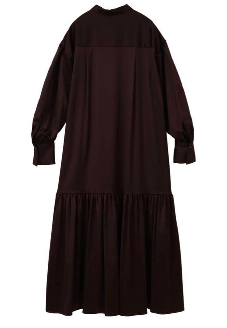 1er プルミエ アロンディスモン ウールサテンシャツワンピース 36