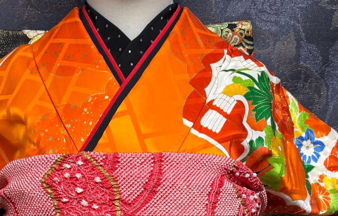 正絹振袖フルセット★金駒刺繍