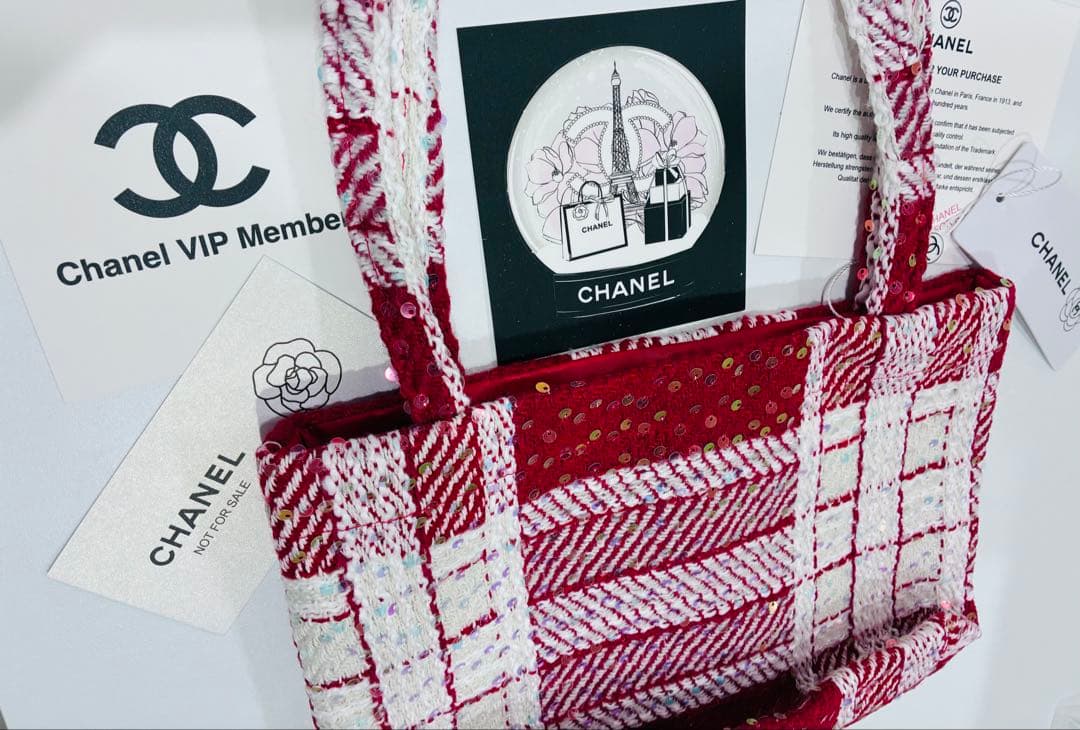 CHANEL スパンコール　トートバッグ ハンドバッグ　シャネルノベルティ
