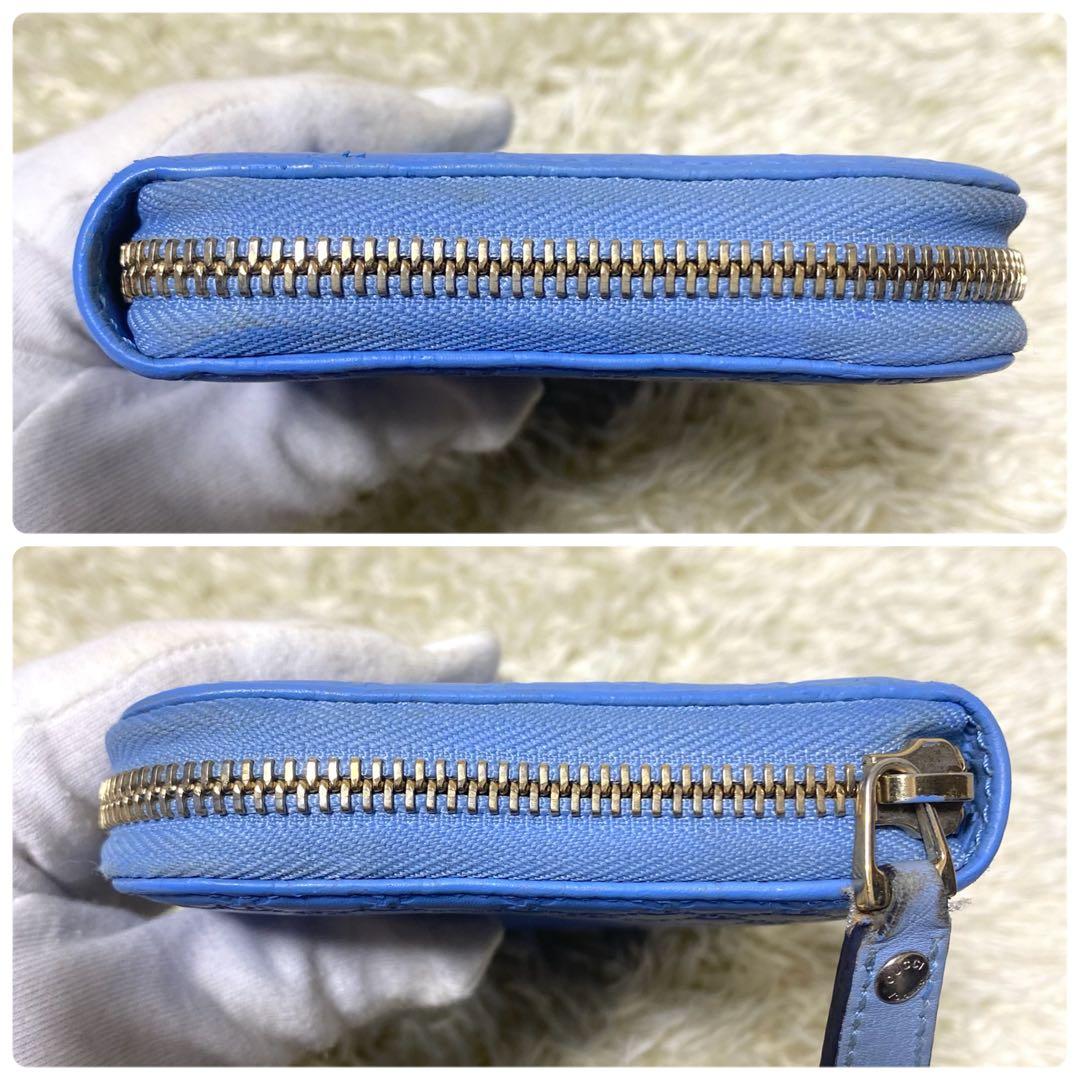 美品✨ GUCCI グッチ マイクロシマレザー 長財布 ラウンドファスナー