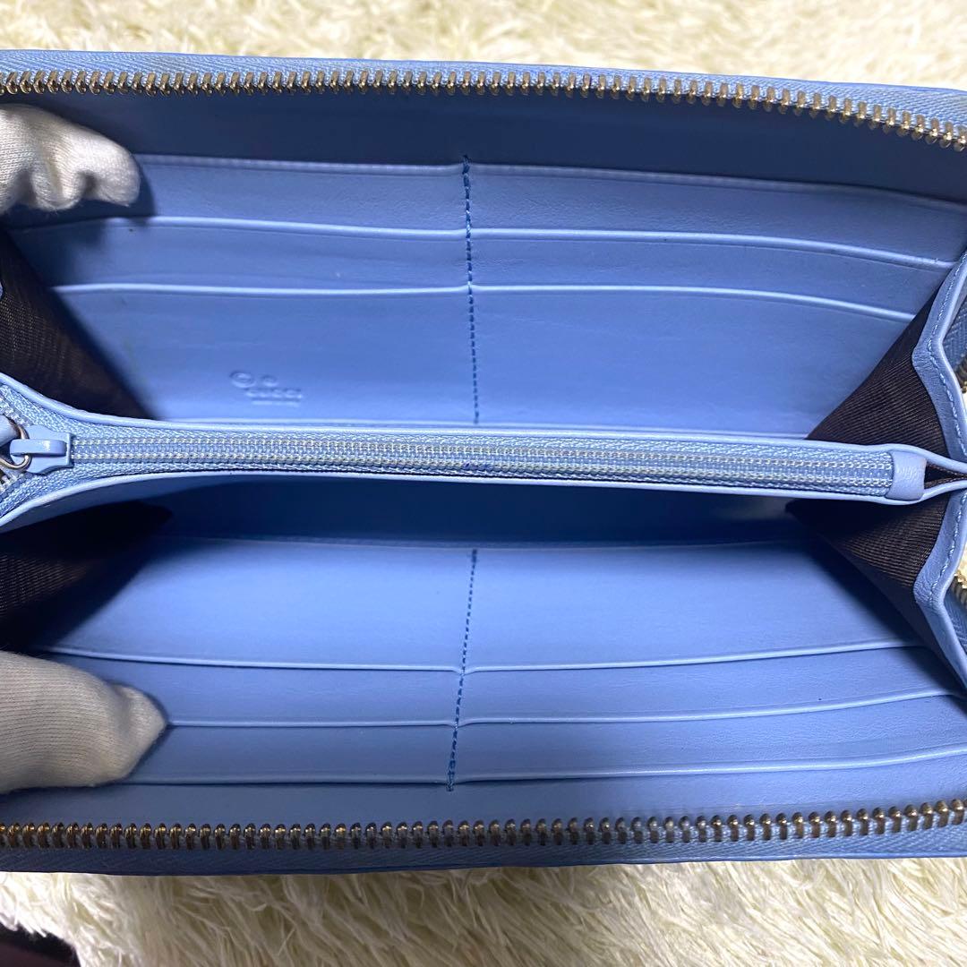 美品✨ GUCCI グッチ マイクロシマレザー 長財布 ラウンドファスナー