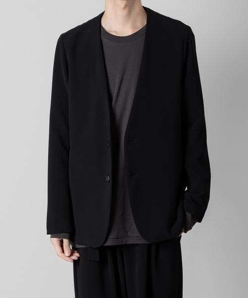 超美品 / PE ストレッチダブルクロス カラーレスジャケット / ブラック