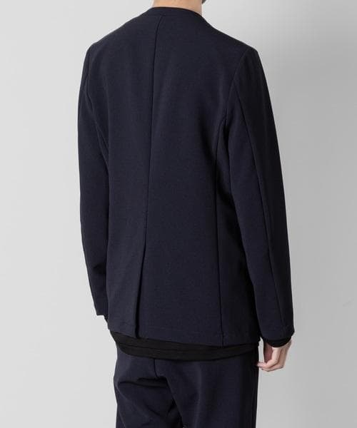 超美品 / PE ストレッチダブルクロス カラーレスジャケット / ブラック