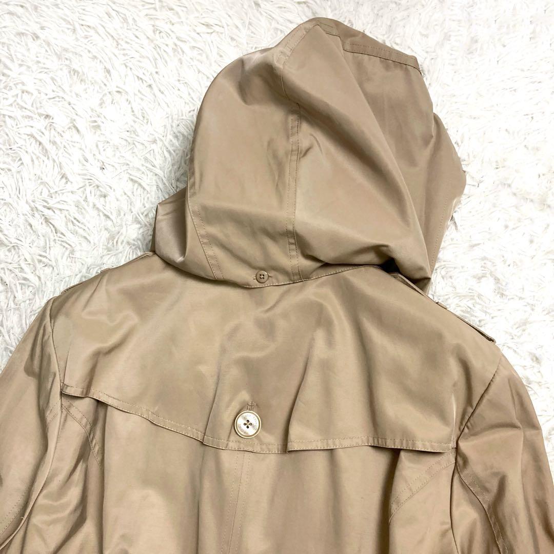 ごんちゃん 未使用品 マイケルコース フード付きトレンチコート ロゴボタン
