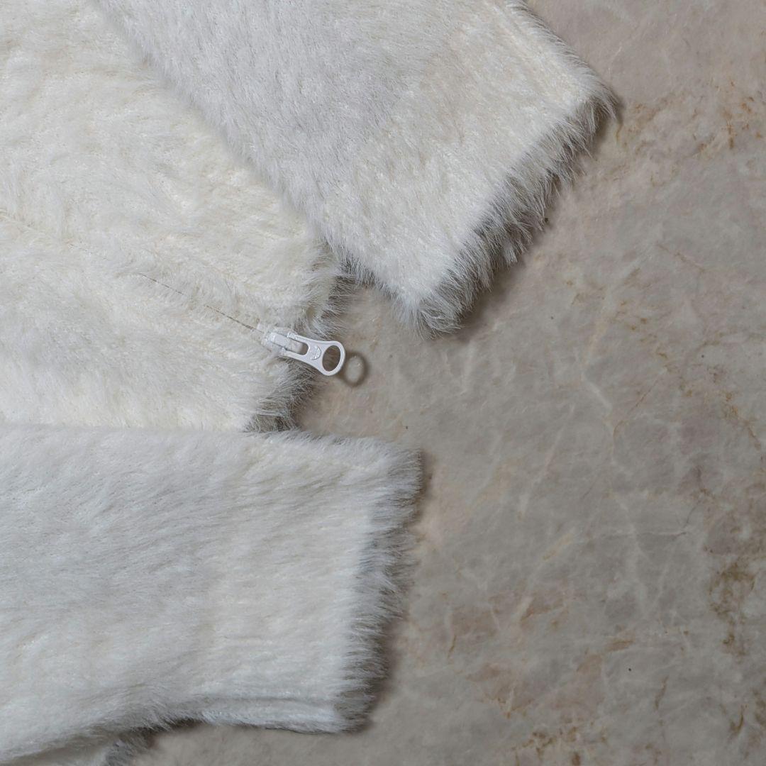 未使用級⭐完売品 adidasフェイクモヘアトラックジャケット 白黒M 試着のみ