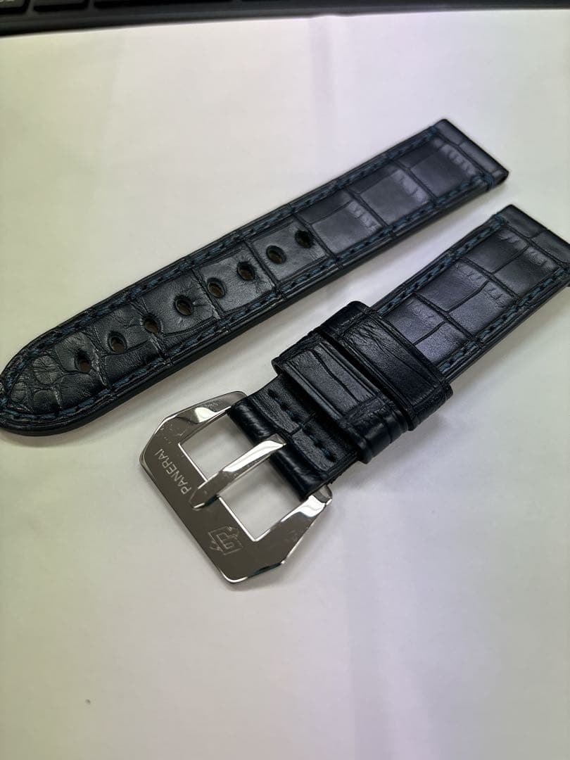 パネライ 未使用 純正 ベルト 尾錠 クロコベルト 22mm バンド ストラップ