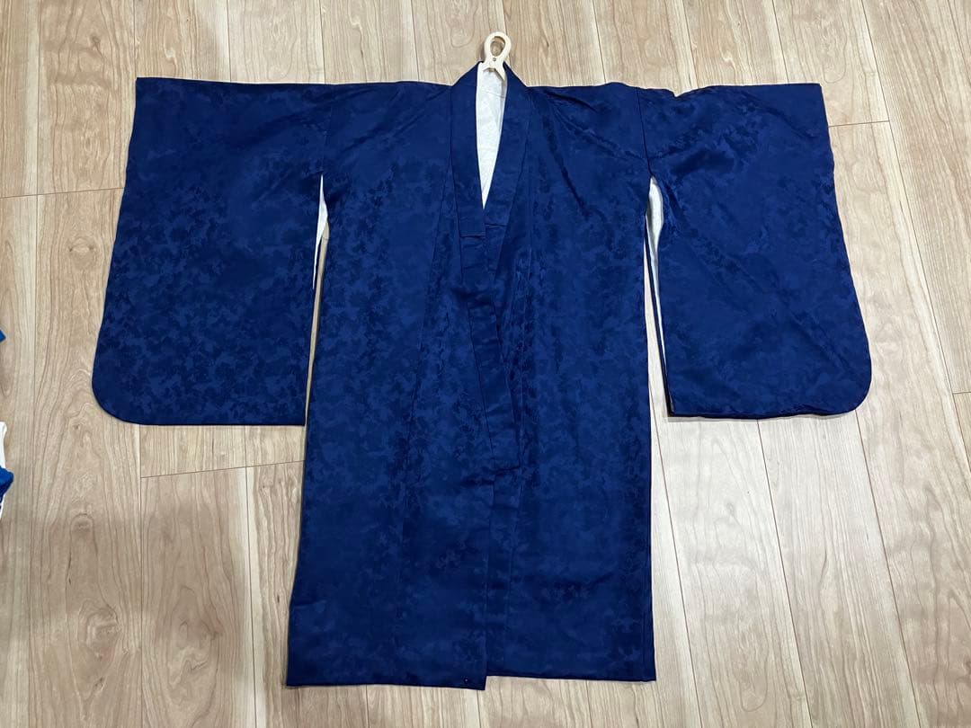 七五三用紺色衣装とストライプ袴