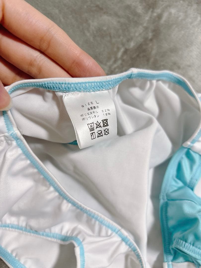 パルフェット レーシングスイムウェア ホワイト×ライトブルー Lサイズ 競泳水着