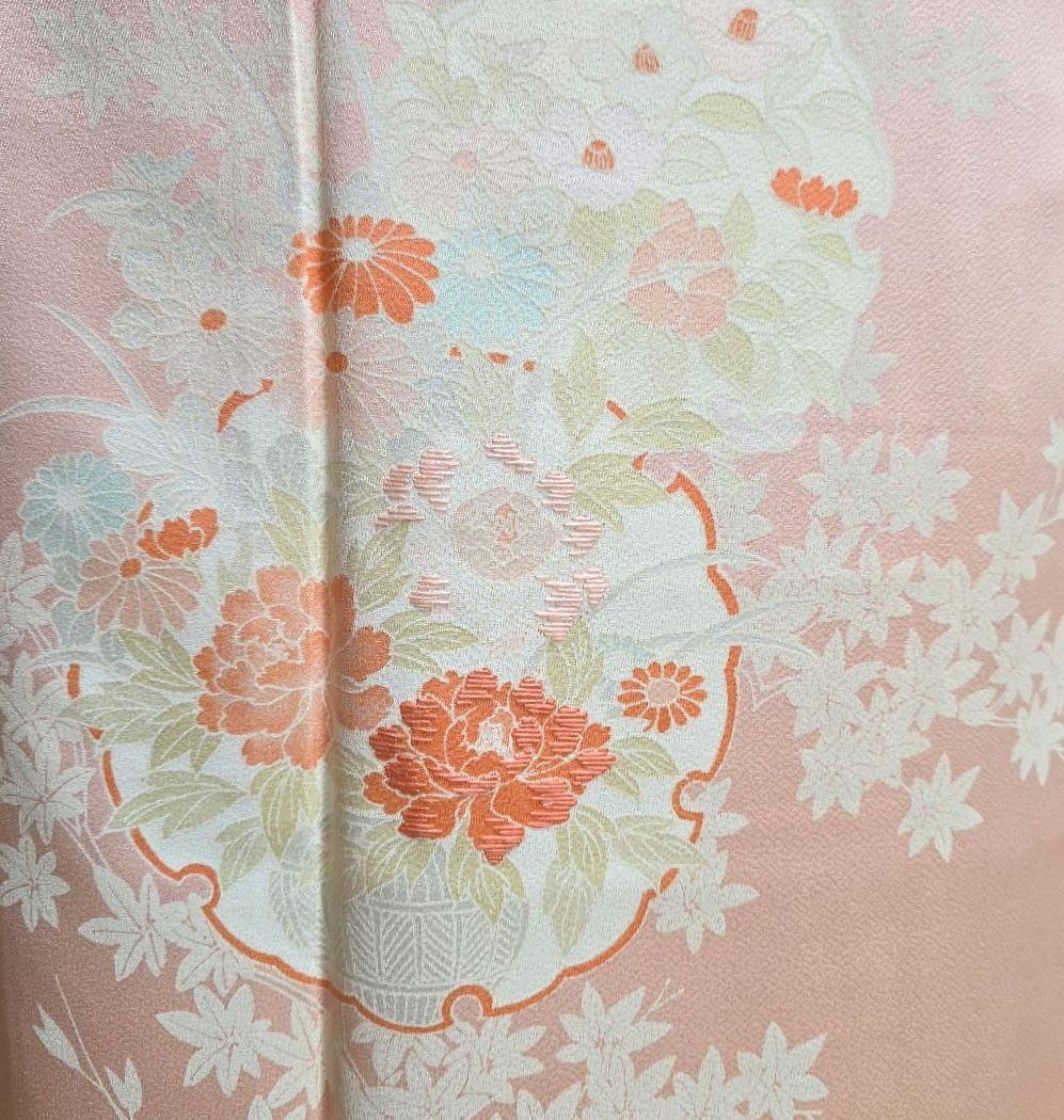 ～専用です～ピンク雪輪訪問着と袋帯・帯揚げ帯締めの4点フルセット