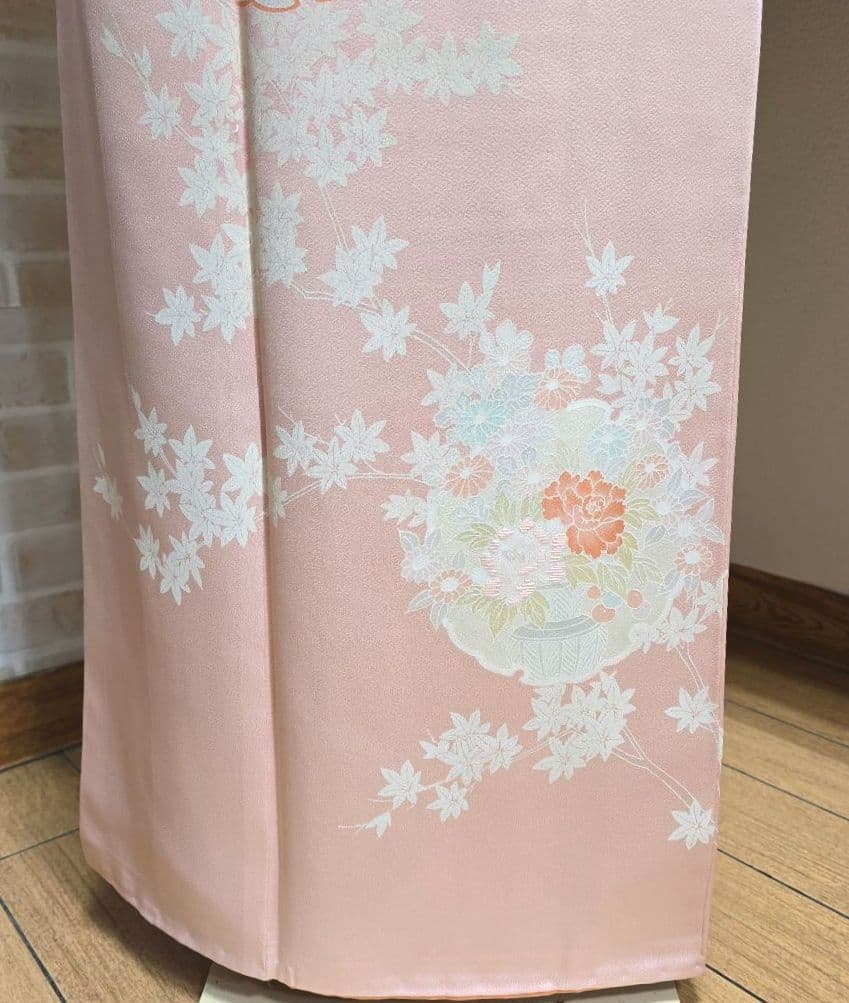 ～専用です～ピンク雪輪訪問着と袋帯・帯揚げ帯締めの4点フルセット