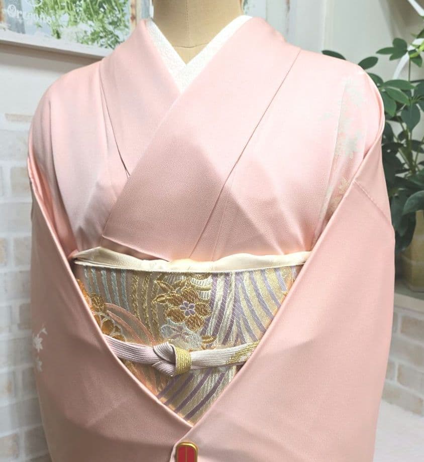 ～専用です～ピンク雪輪訪問着と袋帯・帯揚げ帯締めの4点フルセット