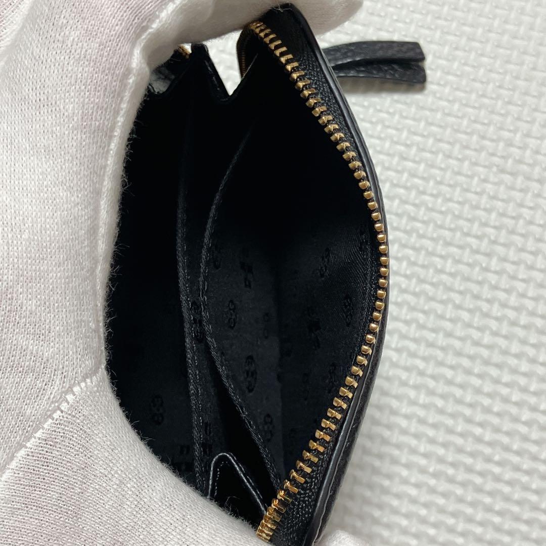 ・未使用TORY BURCHトリーバーチレザーラウンドジップミニウォレット　黒