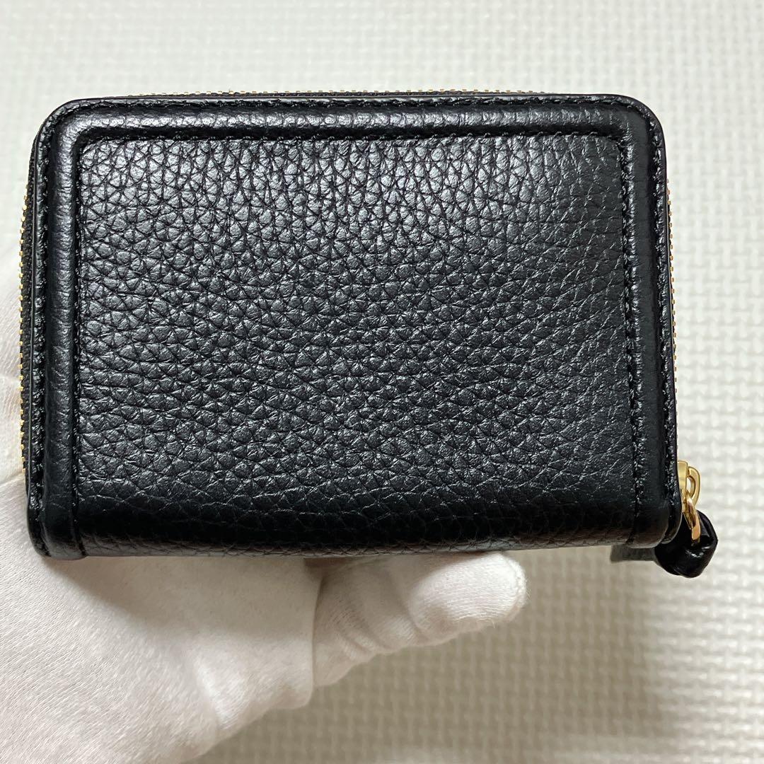 ・未使用TORY BURCHトリーバーチレザーラウンドジップミニウォレット　黒