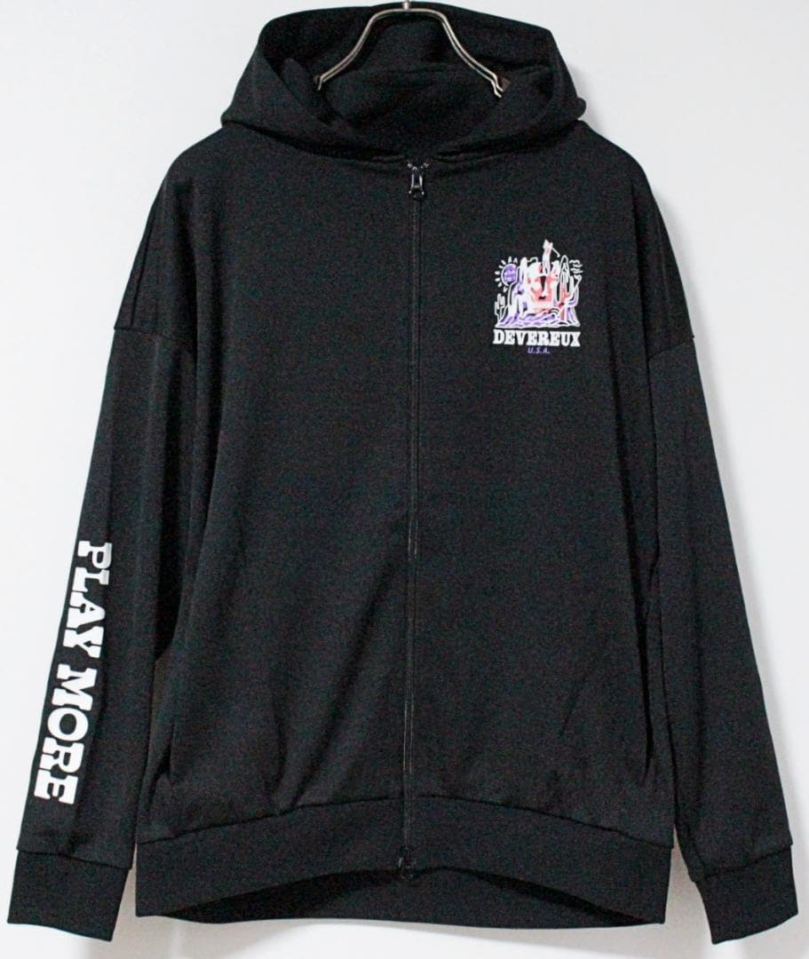 未使用 デヴァロー 立体フード グラフィック ジャージパーカー・フーディー M