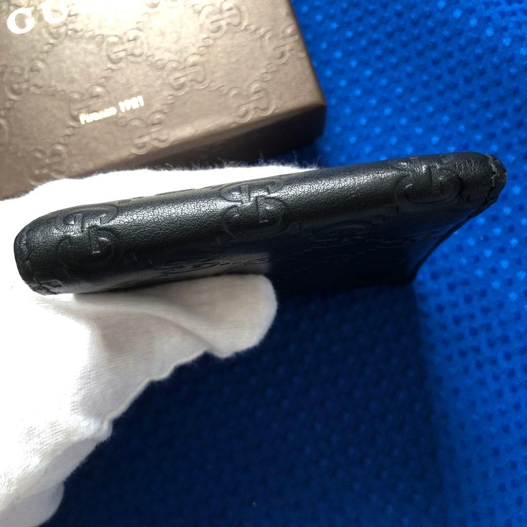 GUCCI ブラックレザー 二つ折り財布