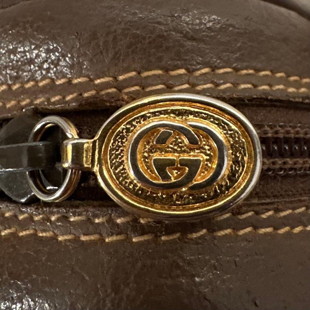 値下げ レア オールドグッチ GG総柄 レザー ショルダーバッグ シェリーライン