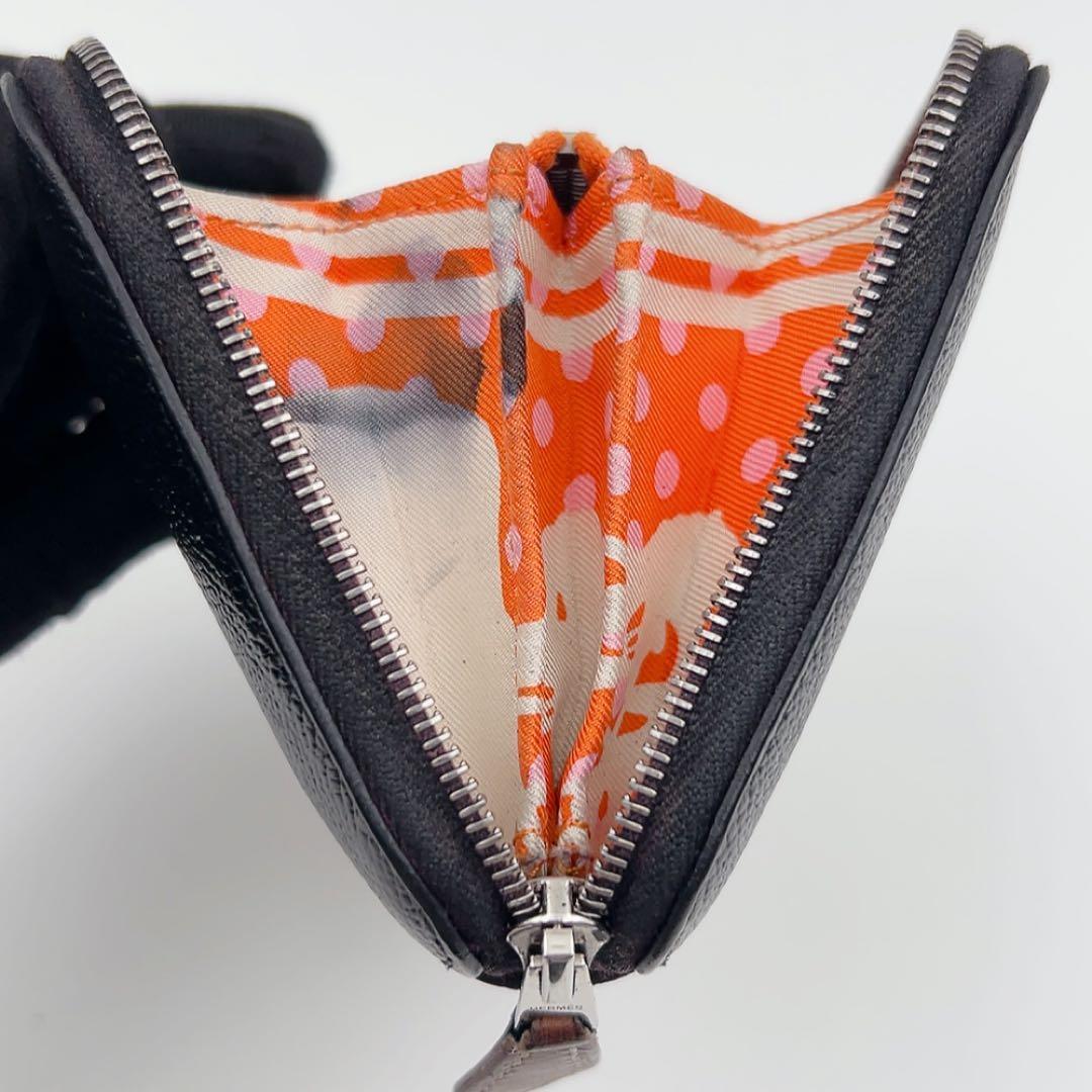 エルメス アザップ シルクイン コンパクト ブラック C刻印 財布 789