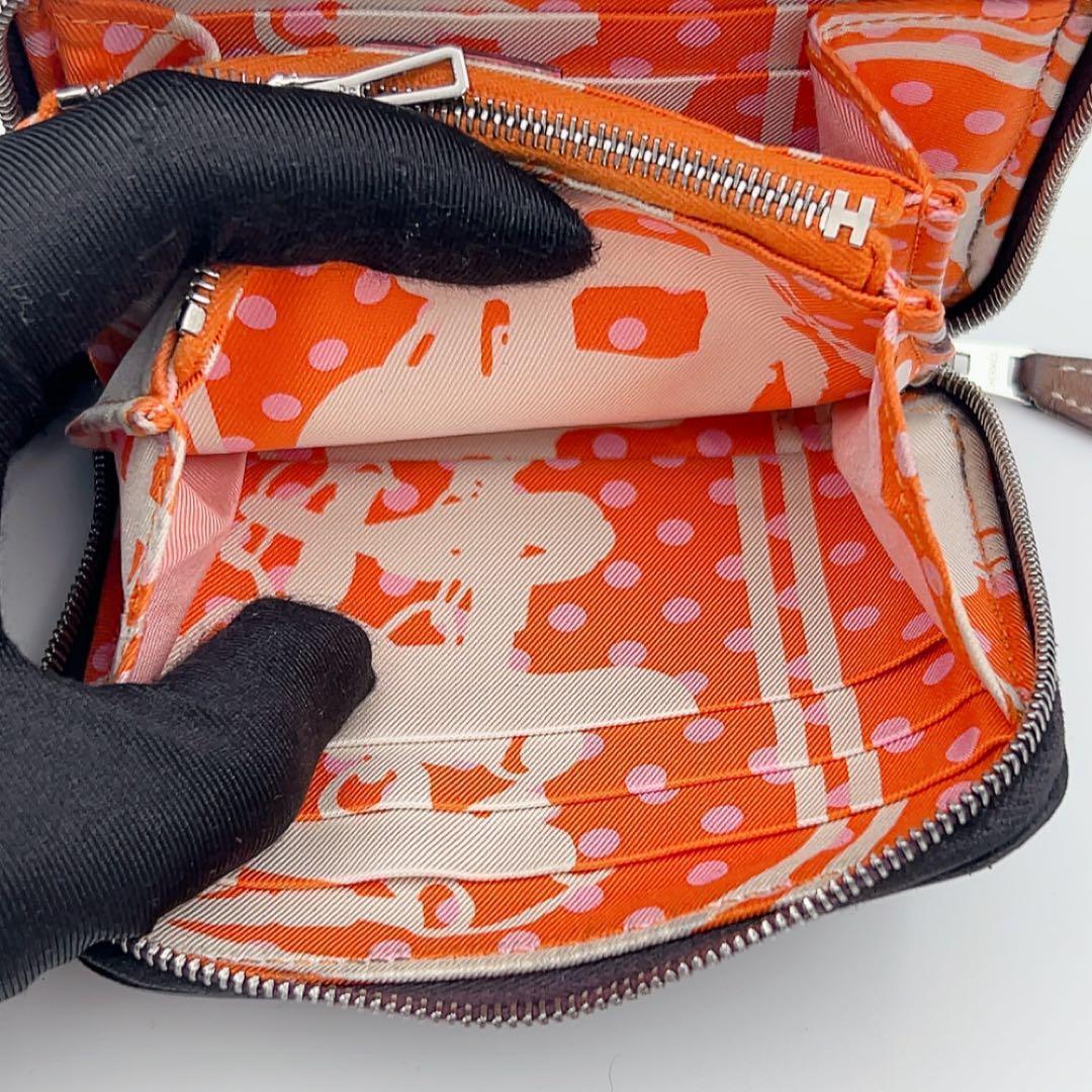 エルメス アザップ シルクイン コンパクト ブラック C刻印 財布 789