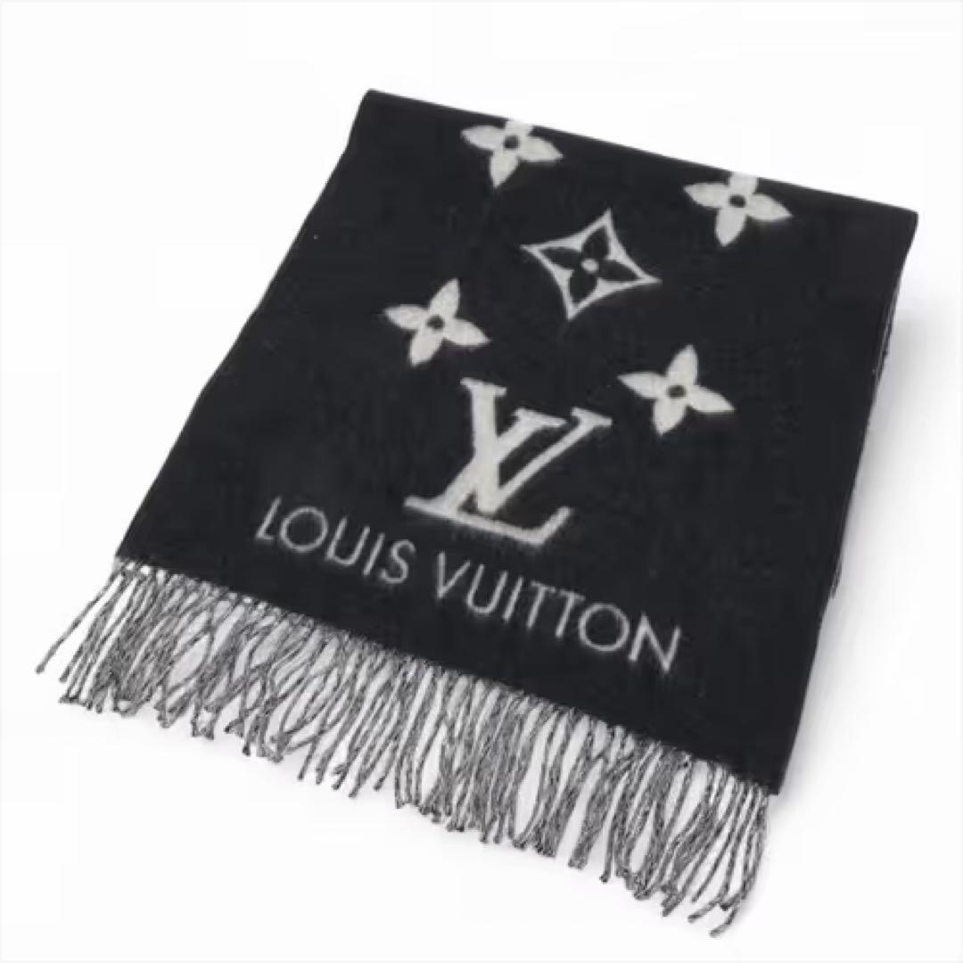新品　VUITTON マフラー　カシミヤ100% ブラック