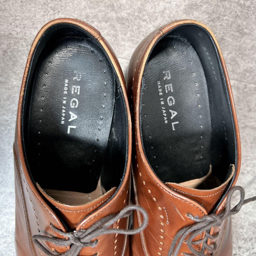 美品【REGAL】ビジネスシューズ/11LR/ストレートチップ/キャップトゥ/茶