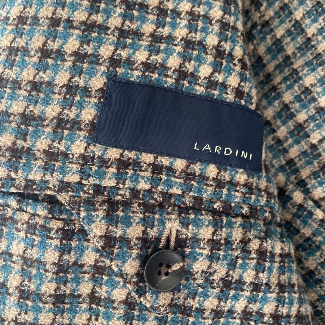 LARDINI シルク混 アンコン ブートニエール テーラードジャケット M